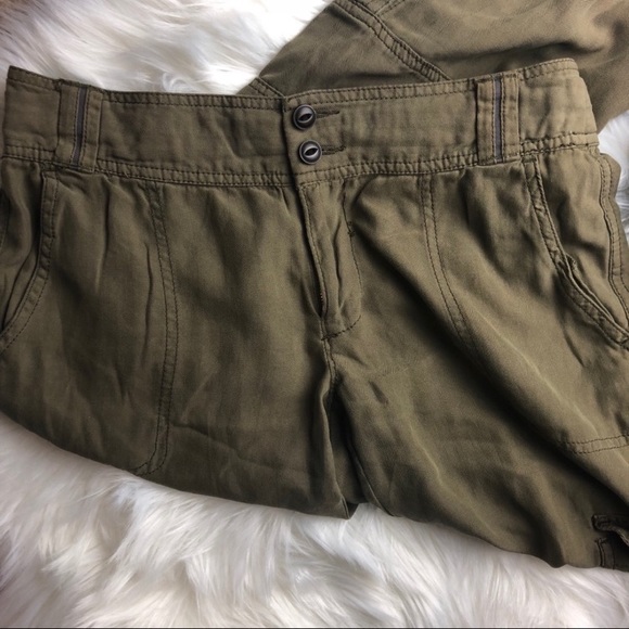Anthropologie Hei Hei Silk Capri Cargo Pants - Picture 3 of 6